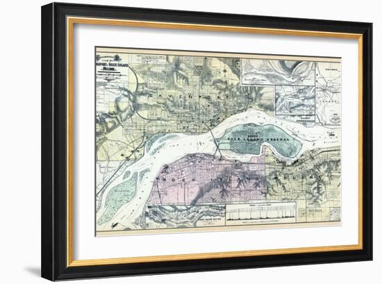 1894, Davenport 2, Rock Island and Moline - Topographical Map, Iowa, United States-null-Framed Giclee Print