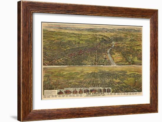 1894, Los Angeles, Drawn and Lithographed by B.W. Pierece, 1894, California, United States-null-Framed Giclee Print