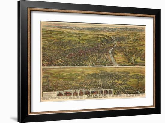 1894, Los Angeles, Drawn and Lithographed by B.W. Pierece, 1894, California, United States-null-Framed Giclee Print