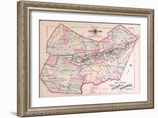 1894, Luzerne and Lakawana Counties, Driving Map, Pennsylvania, United States-null-Framed Giclee Print