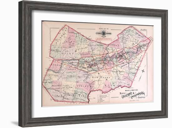 1894, Luzerne and Lakawana Counties, Driving Map, Pennsylvania, United States-null-Framed Giclee Print
