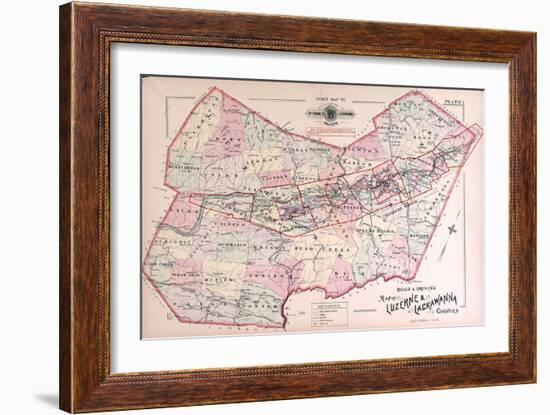 1894, Luzerne and Lakawana Counties, Driving Map, Pennsylvania, United States-null-Framed Giclee Print