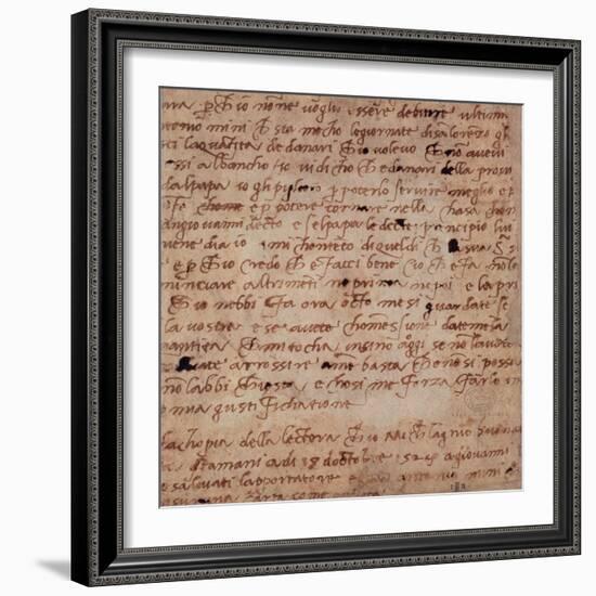 1895-9-15-503 W.34V Page of Handwriting-Michelangelo Buonarroti-Framed Giclee Print