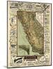 1895, California State Map Roads for Cyclers, bicycling, California, United States-null-Mounted Giclee Print