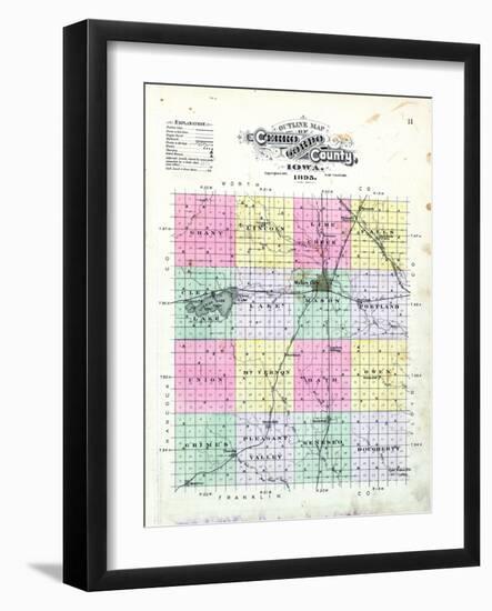 1895, Cerro Gordo County Outline, Iowa, United States-null-Framed Giclee Print