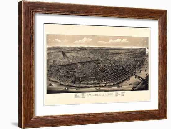 1895, Saint Louis 1895c Bird's Eye View, Missouri, United States-null-Framed Giclee Print