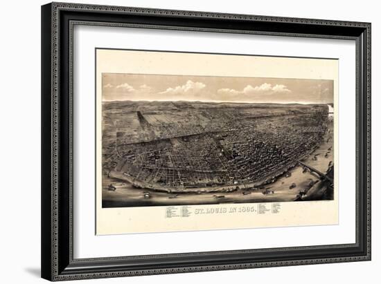 1895, Saint Louis 1895c Bird's Eye View, Missouri, United States-null-Framed Giclee Print