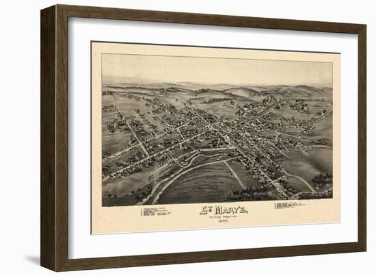 1895, St Mary's Bird's Eye View, Pennsylvania, United States-null-Framed Giclee Print