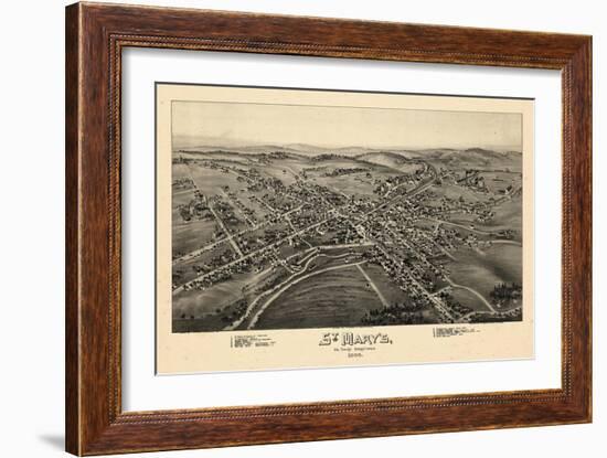 1895, St Mary's Bird's Eye View, Pennsylvania, United States-null-Framed Giclee Print