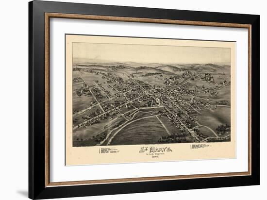 1895, St Mary's Bird's Eye View, Pennsylvania, United States-null-Framed Giclee Print