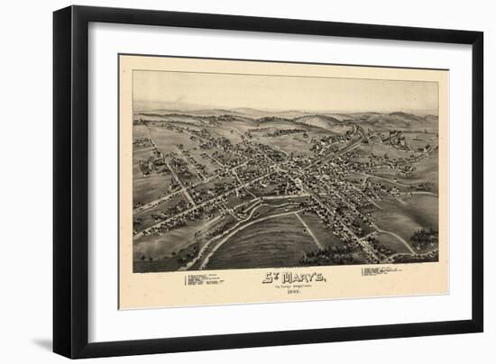 1895, St Mary's Bird's Eye View, Pennsylvania, United States-null-Framed Giclee Print