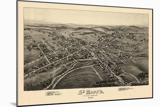 1895, St Mary's Bird's Eye View, Pennsylvania, United States-null-Mounted Giclee Print