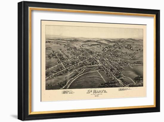 1895, St Mary's Bird's Eye View, Pennsylvania, United States-null-Framed Giclee Print