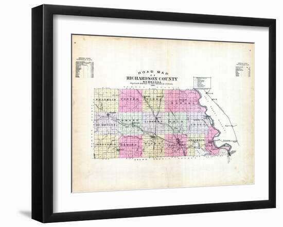 1896, County Road Map, Nebraska, United States-null-Framed Giclee Print