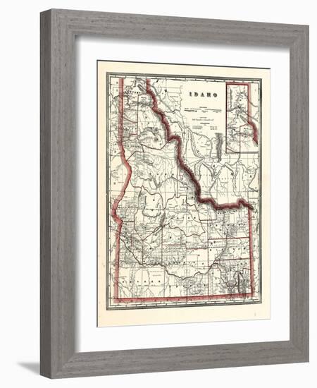 1896, Idaho State Map 24x29, Idaho, United States-null-Framed Giclee Print