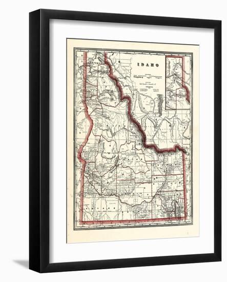 1896, Idaho State Map 24x29, Idaho, United States-null-Framed Giclee Print