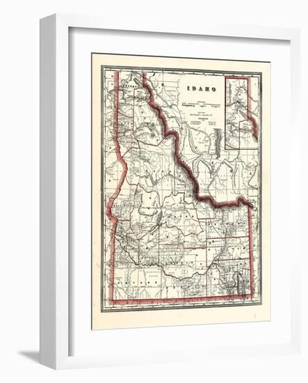 1896, Idaho State Map 24x29, Idaho, United States-null-Framed Giclee Print