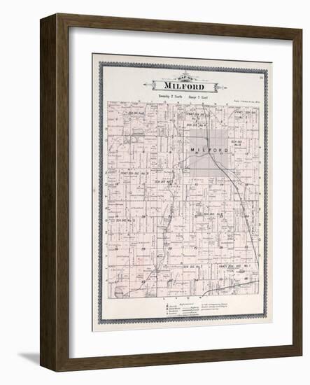 1896, Milford Township, Lake Sears, Huron River, Kent Lake, Michigan, United States-null-Framed Giclee Print