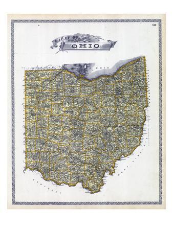 OH Map Ohio Poster Print Wilmington