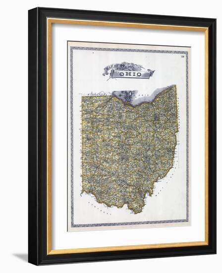 1896, Ohio State Map, Ohio, United States-null-Framed Giclee Print