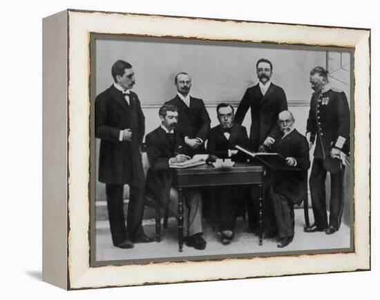 1896 Olympic Committee: Baron Pierre de Coubertin is Second from the Left-null-Framed Premier Image Canvas