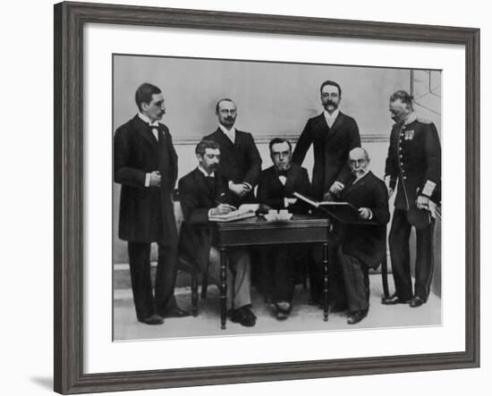 1896 Olympic Committee: Baron Pierre de Coubertin is Second from the Left-null-Framed Photographic Print