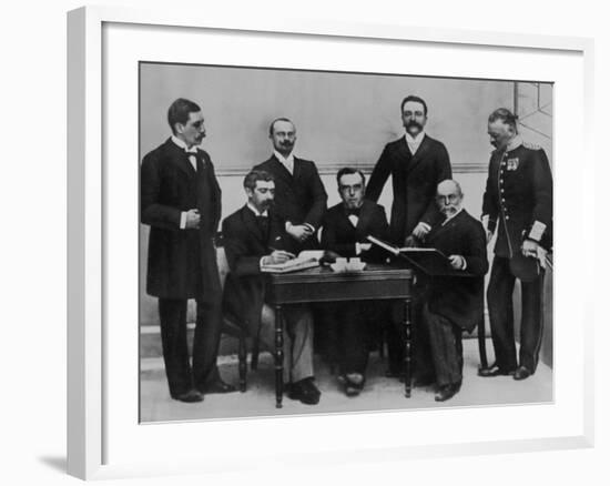 1896 Olympic Committee: Baron Pierre de Coubertin is Second from the Left-null-Framed Photographic Print