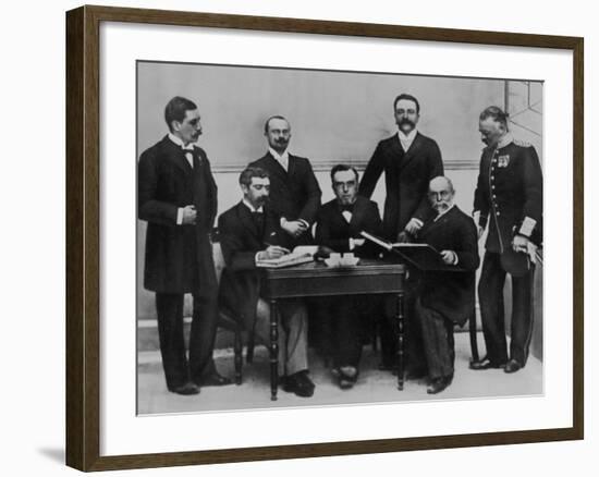 1896 Olympic Committee: Baron Pierre de Coubertin is Second from the Left-null-Framed Photographic Print