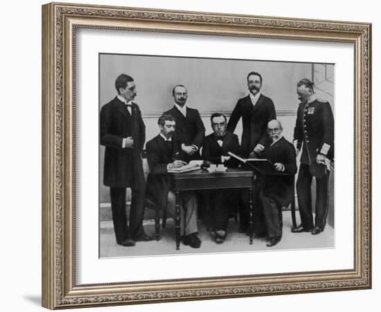 1896 Olympic Committee: Baron Pierre de Coubertin is Second from the Left-null-Framed Photographic Print