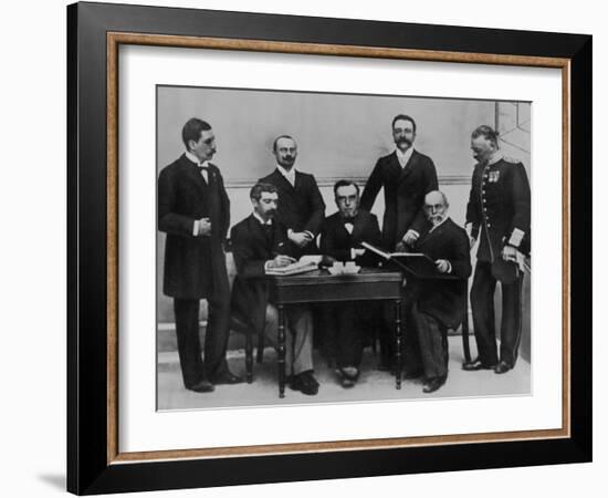 1896 Olympic Committee: Baron Pierre de Coubertin is Second from the Left-null-Framed Photographic Print