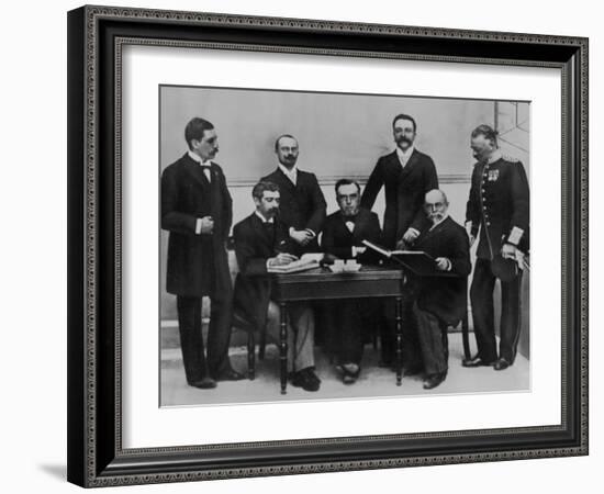 1896 Olympic Committee: Baron Pierre de Coubertin is Second from the Left-null-Framed Photographic Print