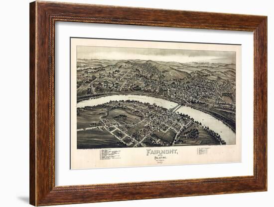 1897, Fairmont and Palatine Bird's Eye View, West Virginia, United States-null-Framed Giclee Print