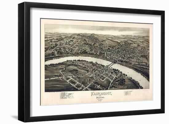 1897, Fairmont and Palatine Bird's Eye View, West Virginia, United States-null-Framed Giclee Print