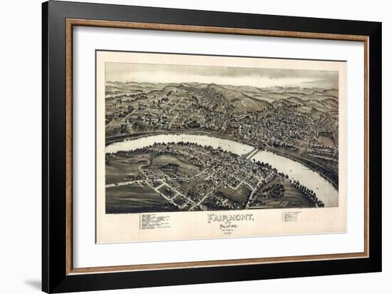 1897, Fairmont and Palatine Bird's Eye View, West Virginia, United States-null-Framed Giclee Print