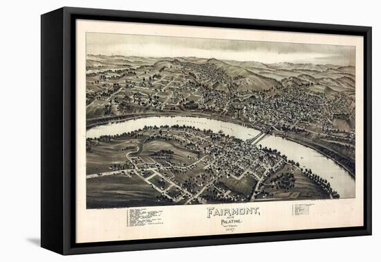 1897, Fairmont and Palatine Bird's Eye View, West Virginia, United States-null-Framed Premier Image Canvas