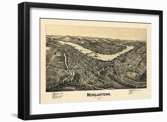 1897, Morgantown Bird's Eye View, West Virginia, United States-null-Framed Giclee Print