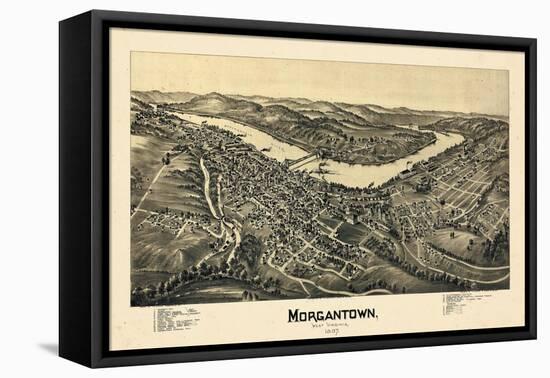 1897, Morgantown Bird's Eye View, West Virginia, United States-null-Framed Premier Image Canvas