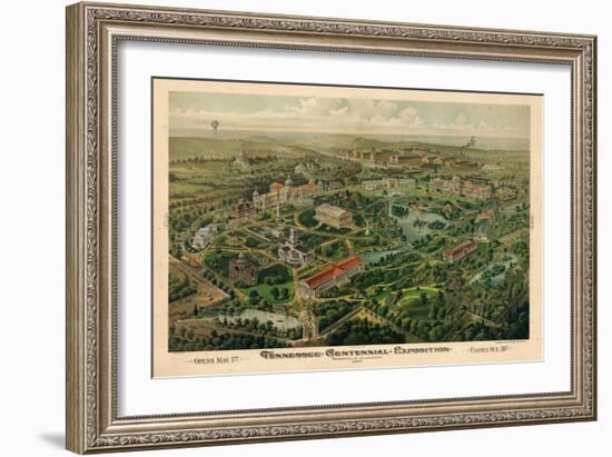 1897, Nashville Bird's Eye View of Centennial Exposition 17x24, Tennessee, United States-null-Framed Giclee Print