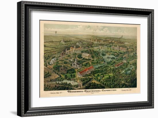 1897, Nashville Bird's Eye View of Centennial Exposition 17x24, Tennessee, United States-null-Framed Giclee Print