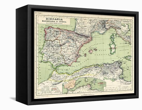 1898, 500 BC, Algeria, Libya, Morocco, Tunisia, France, Portugal, Spain, Hispania, Africa-null-Framed Premier Image Canvas