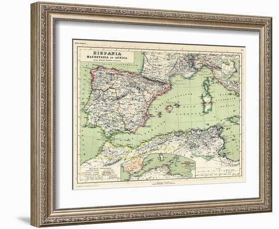 1898, 500 BC, Algeria, Libya, Morocco, Tunisia, France, Portugal, Spain, Hispania, Africa-null-Framed Giclee Print