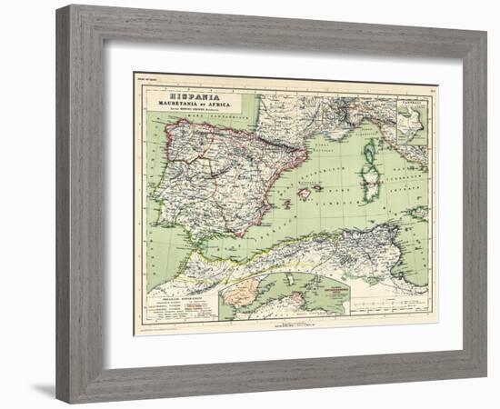 1898, 500 BC, Algeria, Libya, Morocco, Tunisia, France, Portugal, Spain, Hispania, Africa-null-Framed Giclee Print