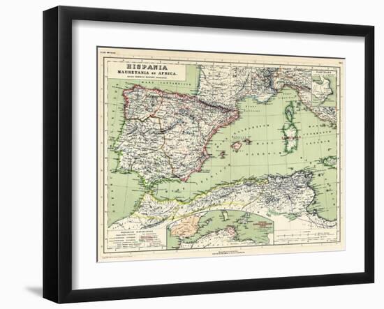 1898, 500 BC, Algeria, Libya, Morocco, Tunisia, France, Portugal, Spain, Hispania, Africa-null-Framed Giclee Print