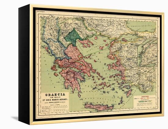 1898, Greece, Albania, Turkey, Macedonia, Bulgaria, Europe, Graecia-null-Framed Premier Image Canvas