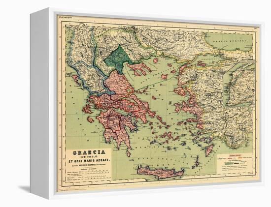 1898, Greece, Albania, Turkey, Macedonia, Bulgaria, Europe, Graecia-null-Framed Premier Image Canvas