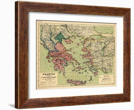 1898, Greece, Albania, Turkey, Macedonia, Bulgaria, Europe, Graecia-null-Framed Giclee Print