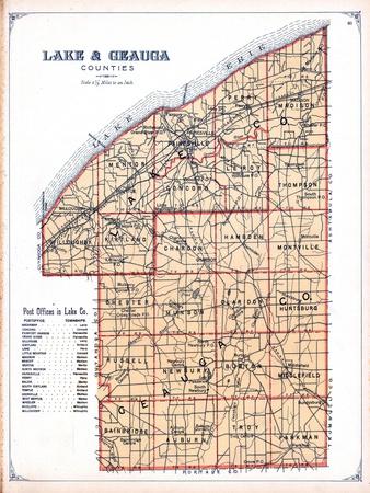 '1898, Lake and Geauga Counties, Ohio, United States' Giclee Print ...