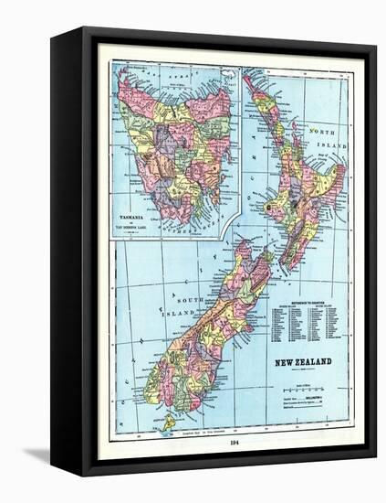 1898, New Zealand, Tansania, New Zealand and Tasmania-null-Framed Premier Image Canvas