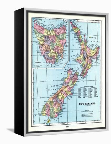 1898, New Zealand, Tansania, New Zealand and Tasmania-null-Framed Premier Image Canvas