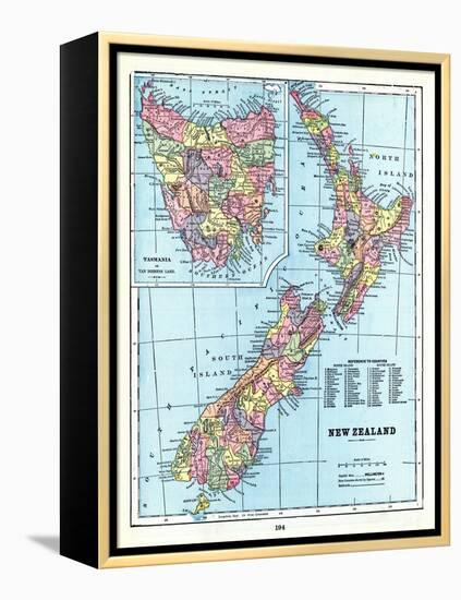 1898, New Zealand, Tansania, New Zealand and Tasmania-null-Framed Premier Image Canvas